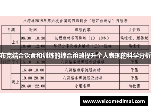 布克结合饮食和训练的综合策略提升个人表现的科学分析